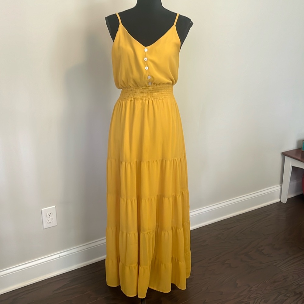 Mustard boho maxi dress
